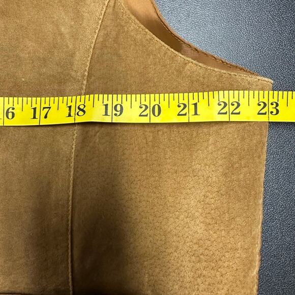 Vintage Property Cognac Suede Leather Vest Size XL Button Front Adjustable - Picture 6 of 7
